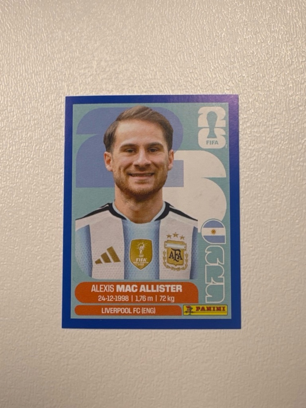 Alexis Mac Allister Argentina Panini Soccer Card - Blue boarder